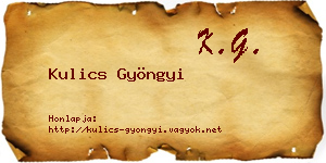 Kulics Gyöngyi névjegykártya